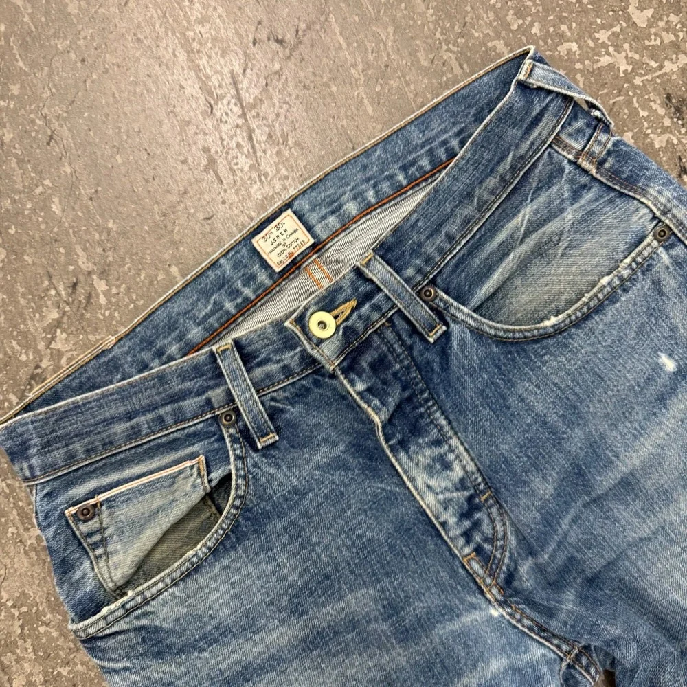 J.Crew Vintage Slim Jeans Mens 30x30 Blue Good Distressed Straight Leg Denim